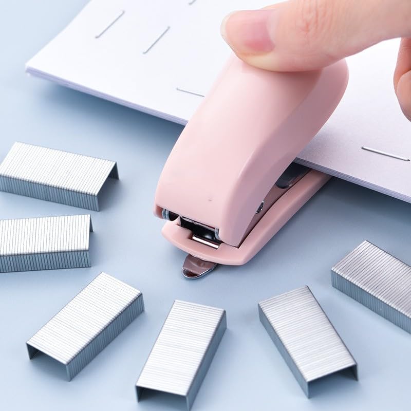 exclusive Pink Color Mini Stapler with Staples,Small Cute for Daily Use