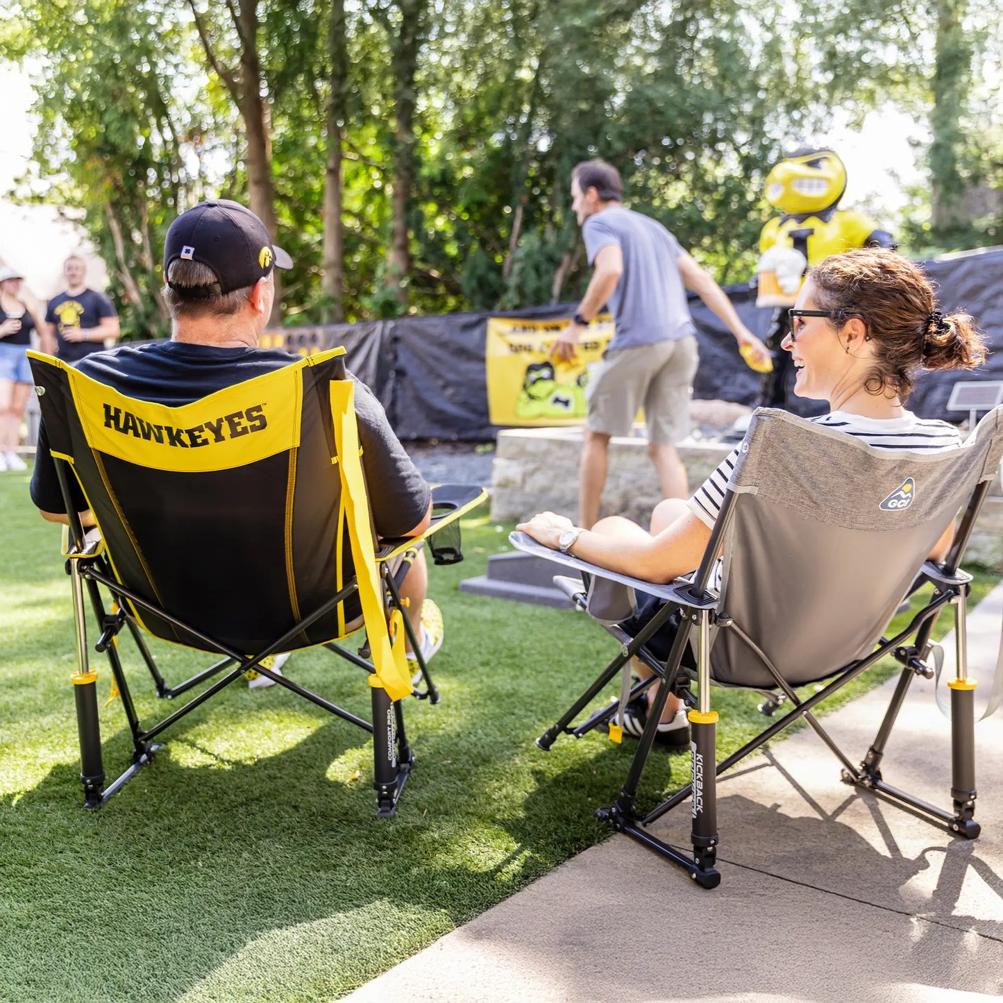 Smooth Motion College Comfort Pro Rocker - Iowa Hawkeyes - Choice 249 - Freestyle Rocker Portable Outdoor Folding Chair Detail