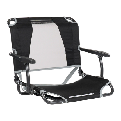 Ultra-Lightweight Big Comfort Stadium Chair with Armrests - Choice 465 - Bleacher-Friendly Stadium Chair with Back Support - Black