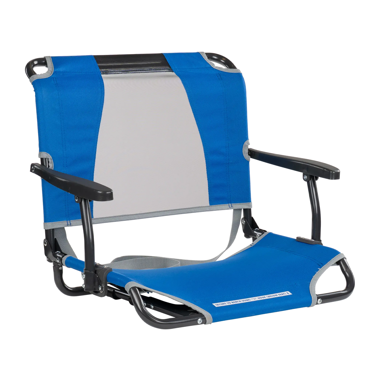 Ultra-Lightweight Big Comfort Stadium Chair with Armrests - Choice 465 - Bleacher-Friendly Stadium Chair with Back Support - Royal Blue
