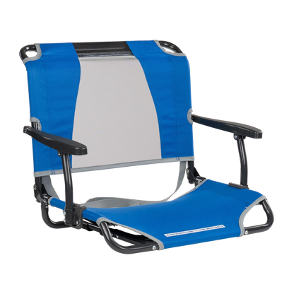 Ultra-Lightweight Big Comfort Stadium Chair with Armrests - Choice 465 - Bleacher-Friendly Stadium Chair with Back Support - Royal Blue