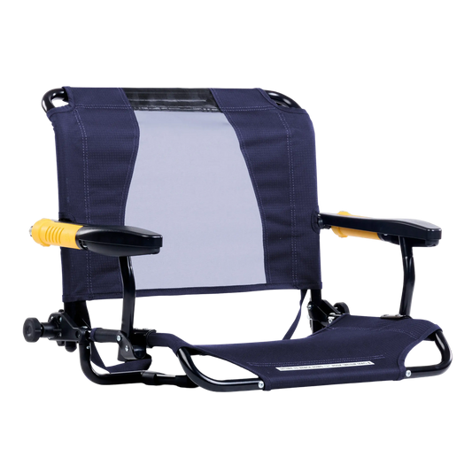 Premium All-Weather Stadium Rock-Cliner - Choice 540 - Freestyle Rocker Portable Outdoor Folding Chair - Rich Blue