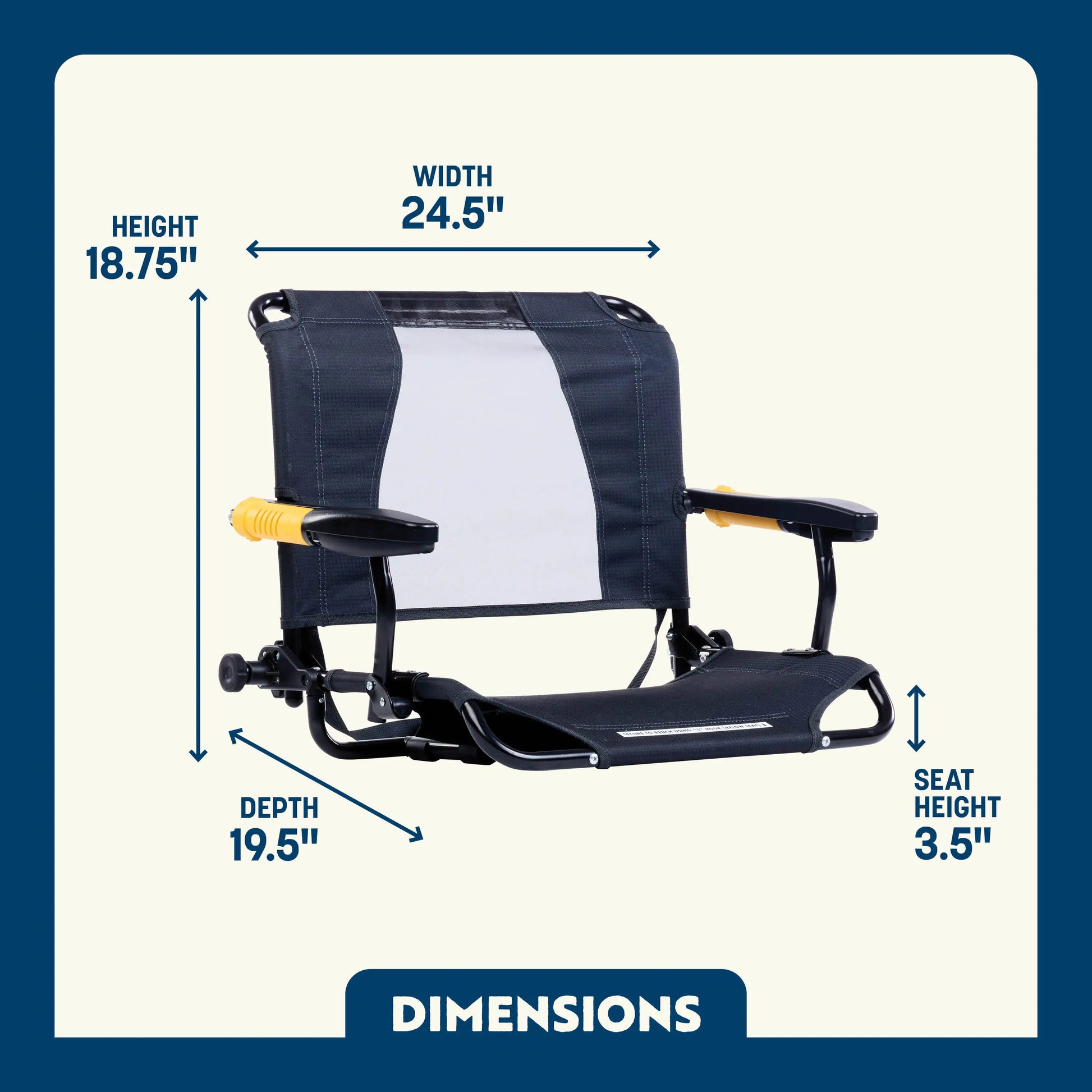 Premium All-Weather Stadium Rock-Cliner - Choice 540 - Freestyle Rocker Portable Outdoor Folding Chair Detail