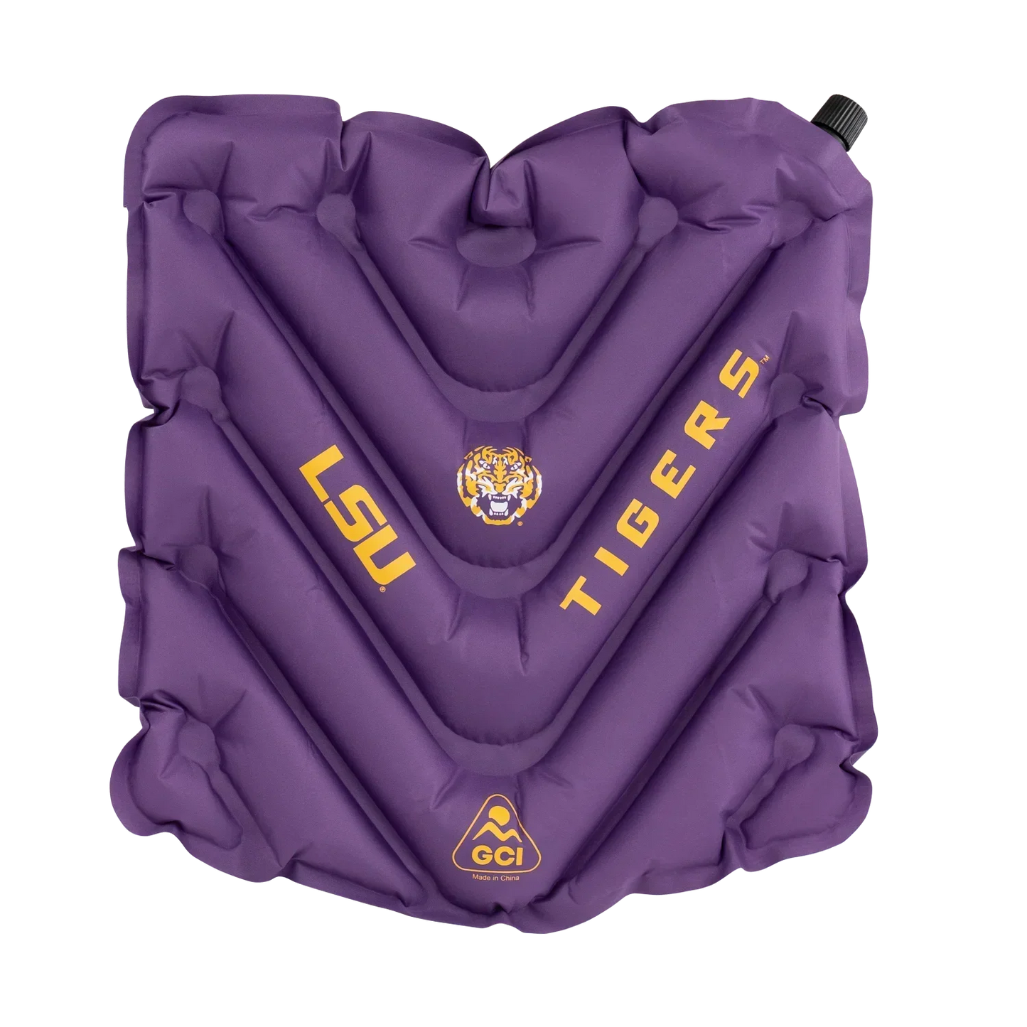 Ergonomic Back-Support College V Seat Inflatable Stadium Cushion - LSU Tigers - Choice 762 - Bleacher-Friendly Stadium Chair with Back Support - Default Title
