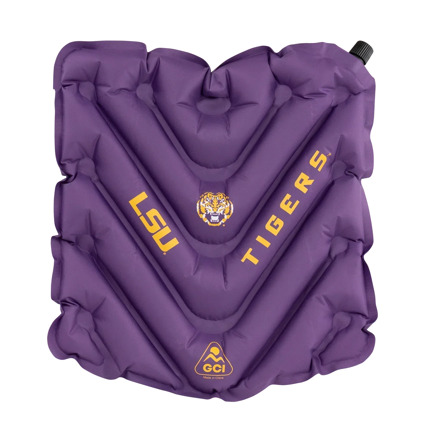 Ergonomic Back-Support College V Seat Inflatable Stadium Cushion - LSU Tigers - Choice 762 - Bleacher-Friendly Stadium Chair with Back Support - Default Title