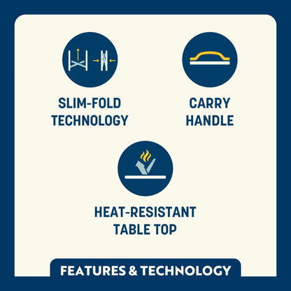 Slim-Fold Slim-Fold Table - Choice 196 - Slim-Fold Outdoor Cook Station with Storage Shelves Detail