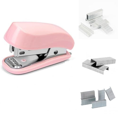 exclusive Pink Color Mini Stapler with Staples,Small Cute for Daily Use