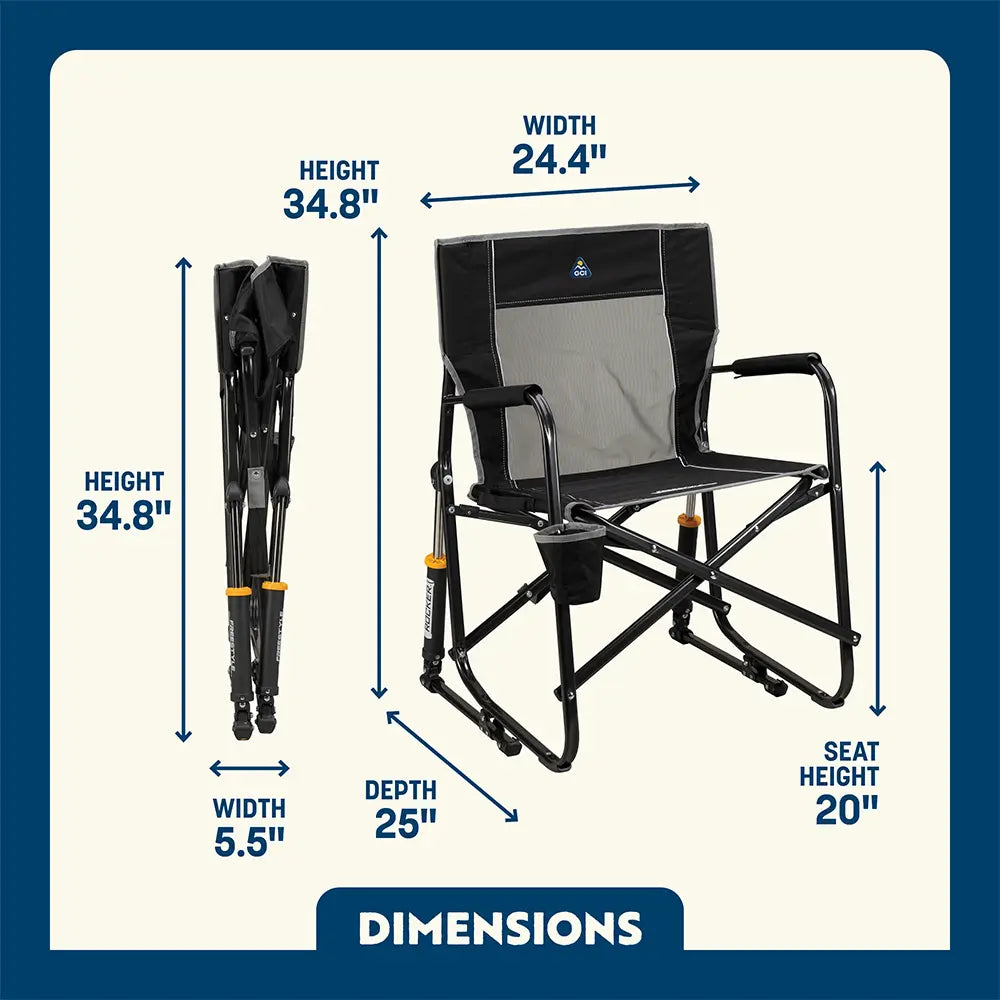 Premium All-Weather Freestyle Rocker - Choice 711 - Freestyle Rocker Portable Outdoor Folding Chair Detail