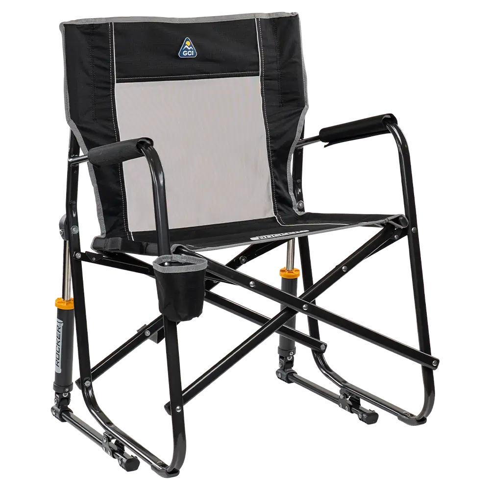 Premium All-Weather Freestyle Rocker - Choice 711 - Freestyle Rocker Portable Outdoor Folding Chair - Black