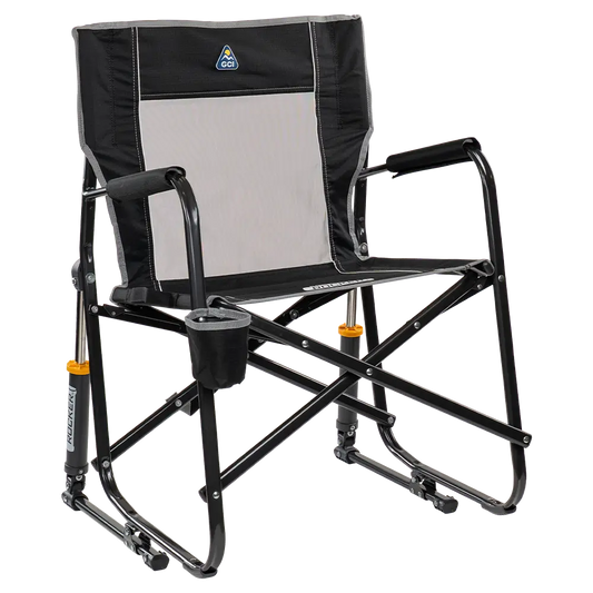 Premium All-Weather Freestyle Rocker - Choice 711 - Freestyle Rocker Portable Outdoor Folding Chair - Black