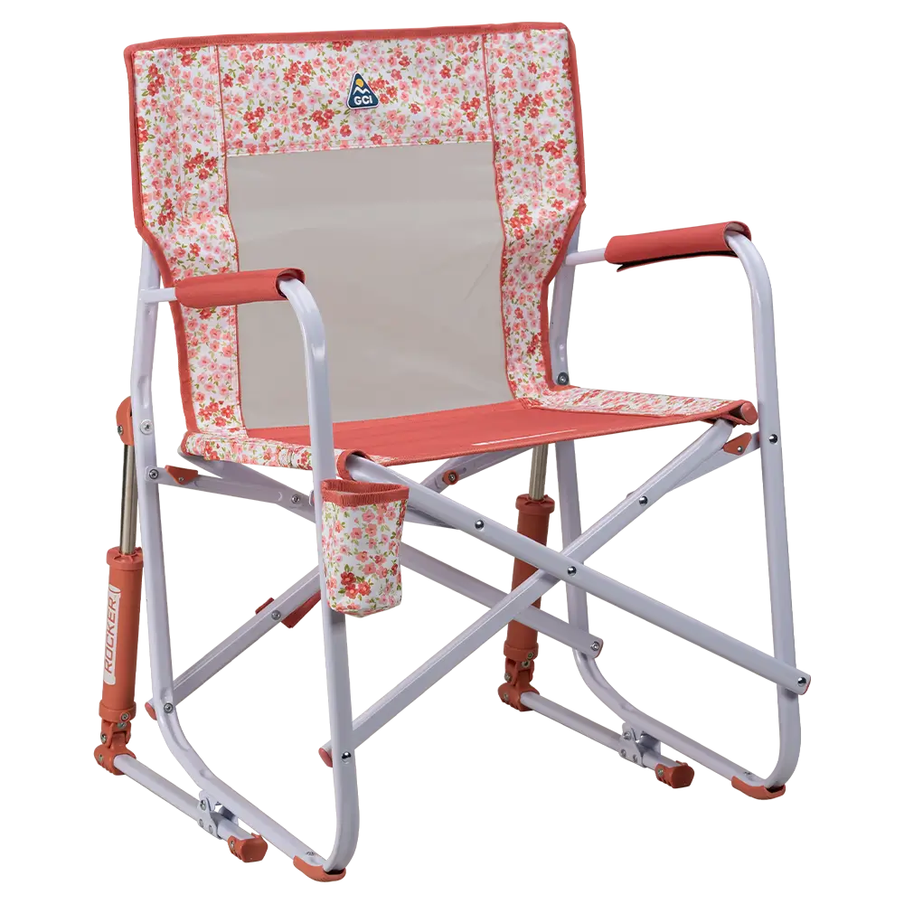 Premium All-Weather Freestyle Rocker - Choice 711 - Freestyle Rocker Portable Outdoor Folding Chair - Pink Sundress