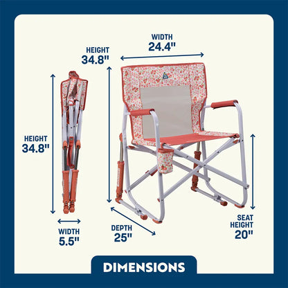 Premium All-Weather Freestyle Rocker - Choice 711 - Freestyle Rocker Portable Outdoor Folding Chair Detail