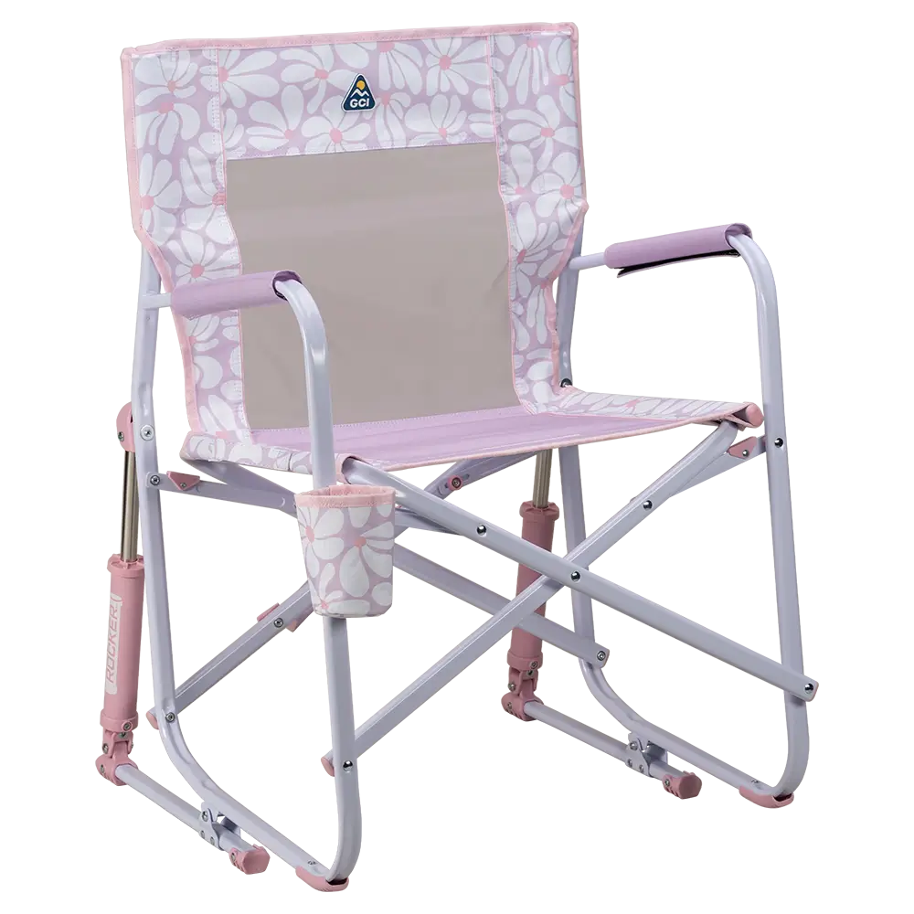 Premium All-Weather Freestyle Rocker - Choice 711 - Freestyle Rocker Portable Outdoor Folding Chair - Pink/Purple