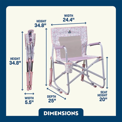 Premium All-Weather Freestyle Rocker - Choice 711 - Freestyle Rocker Portable Outdoor Folding Chair Detail