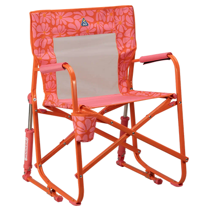 Premium All-Weather Freestyle Rocker - Choice 711 - Freestyle Rocker Portable Outdoor Folding Chair - Pink/Orange