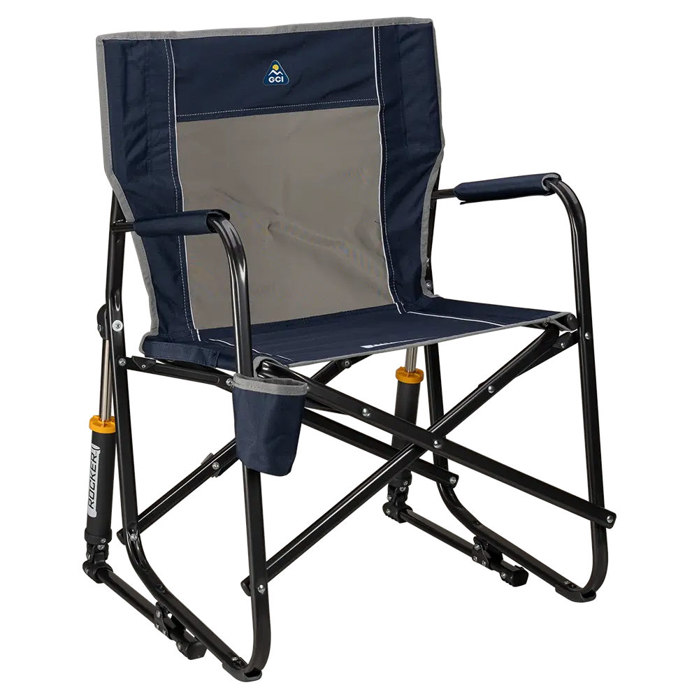 Premium All-Weather Freestyle Rocker - Choice 711 - Freestyle Rocker Portable Outdoor Folding Chair - Indigo