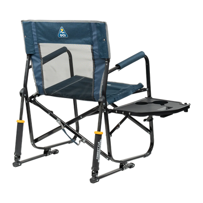 Premium All-Weather Freestyle Rocker with Side Table - Choice 853 - Patented Spring-Action Rocking Chair for Camping Detail