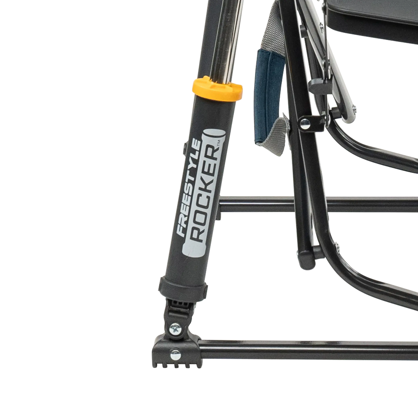 Premium All-Weather Freestyle Rocker with Side Table - Choice 853 - Patented Spring-Action Rocking Chair for Camping Detail