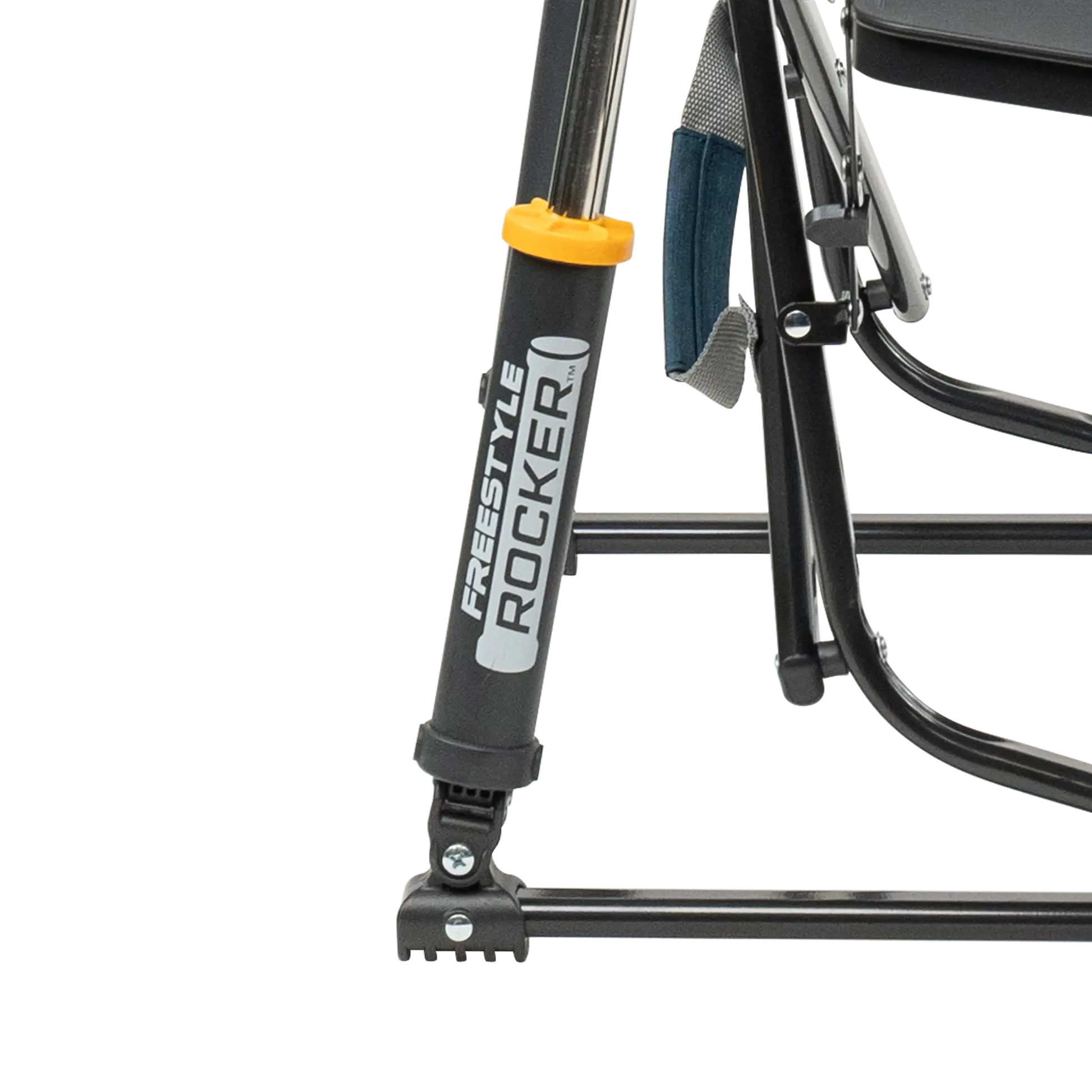 Premium All-Weather Freestyle Rocker with Side Table - Choice 853 - Patented Spring-Action Rocking Chair for Camping Detail