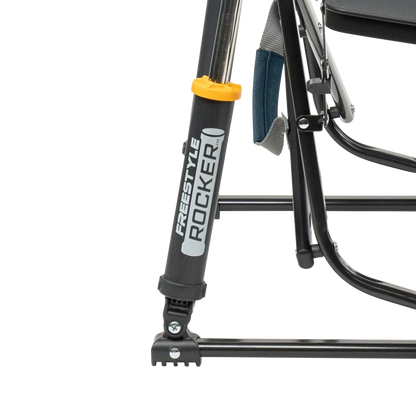 Premium All-Weather Freestyle Rocker with Side Table - Choice 853 - Patented Spring-Action Rocking Chair for Camping Detail
