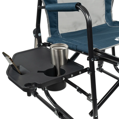 Premium All-Weather Freestyle Rocker with Side Table - Choice 853 - Patented Spring-Action Rocking Chair for Camping Detail