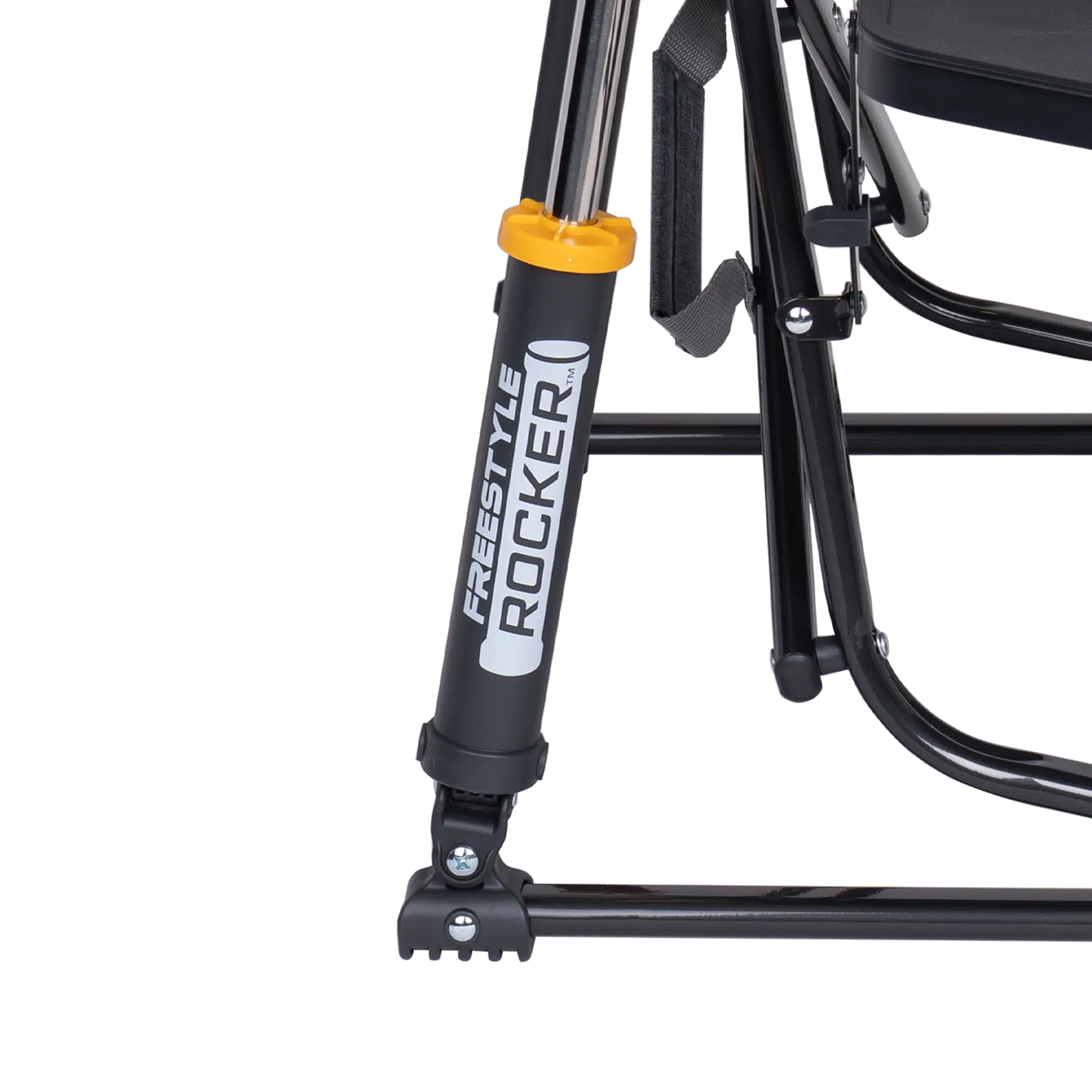 Premium All-Weather Freestyle Rocker with Side Table - Choice 853 - Patented Spring-Action Rocking Chair for Camping Detail