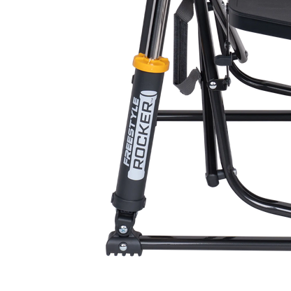 Premium All-Weather Freestyle Rocker with Side Table - Choice 853 - Patented Spring-Action Rocking Chair for Camping Detail