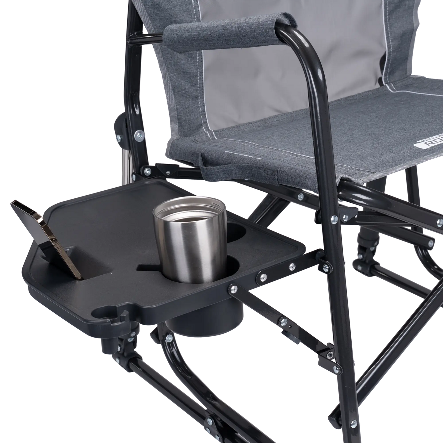 Premium All-Weather Freestyle Rocker with Side Table - Choice 853 - Patented Spring-Action Rocking Chair for Camping Detail