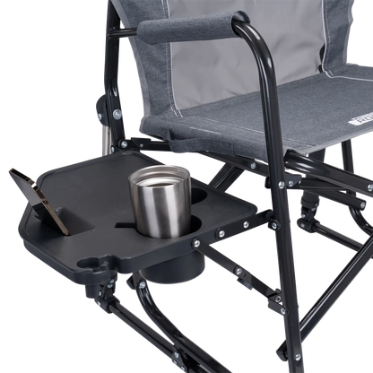 Premium All-Weather Freestyle Rocker with Side Table - Choice 853 - Patented Spring-Action Rocking Chair for Camping Detail