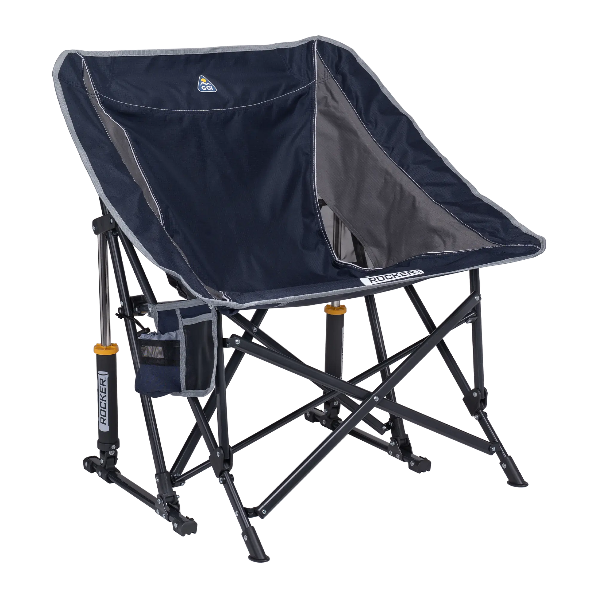 Luxury Camp Pod Rocker - Choice 933 - Patented Spring-Action Rocking Chair for Camping - Indigo