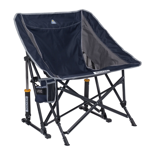 Luxury Camp Pod Rocker - Choice 933 - Patented Spring-Action Rocking Chair for Camping - Indigo