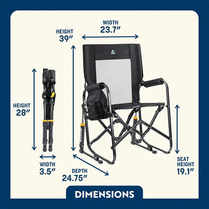 Heavy-Duty Freestyle Stowaway Rocker - Choice 794 - Patented Spring-Action Rocking Chair for Camping Detail