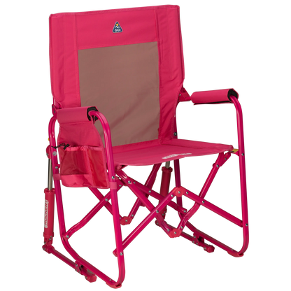 Heavy-Duty Freestyle Stowaway Rocker - Choice 794 - Patented Spring-Action Rocking Chair for Camping - Bright Pink