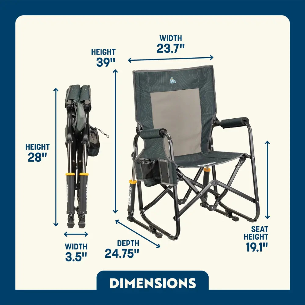 Heavy-Duty Freestyle Stowaway Rocker - Choice 794 - Patented Spring-Action Rocking Chair for Camping Detail