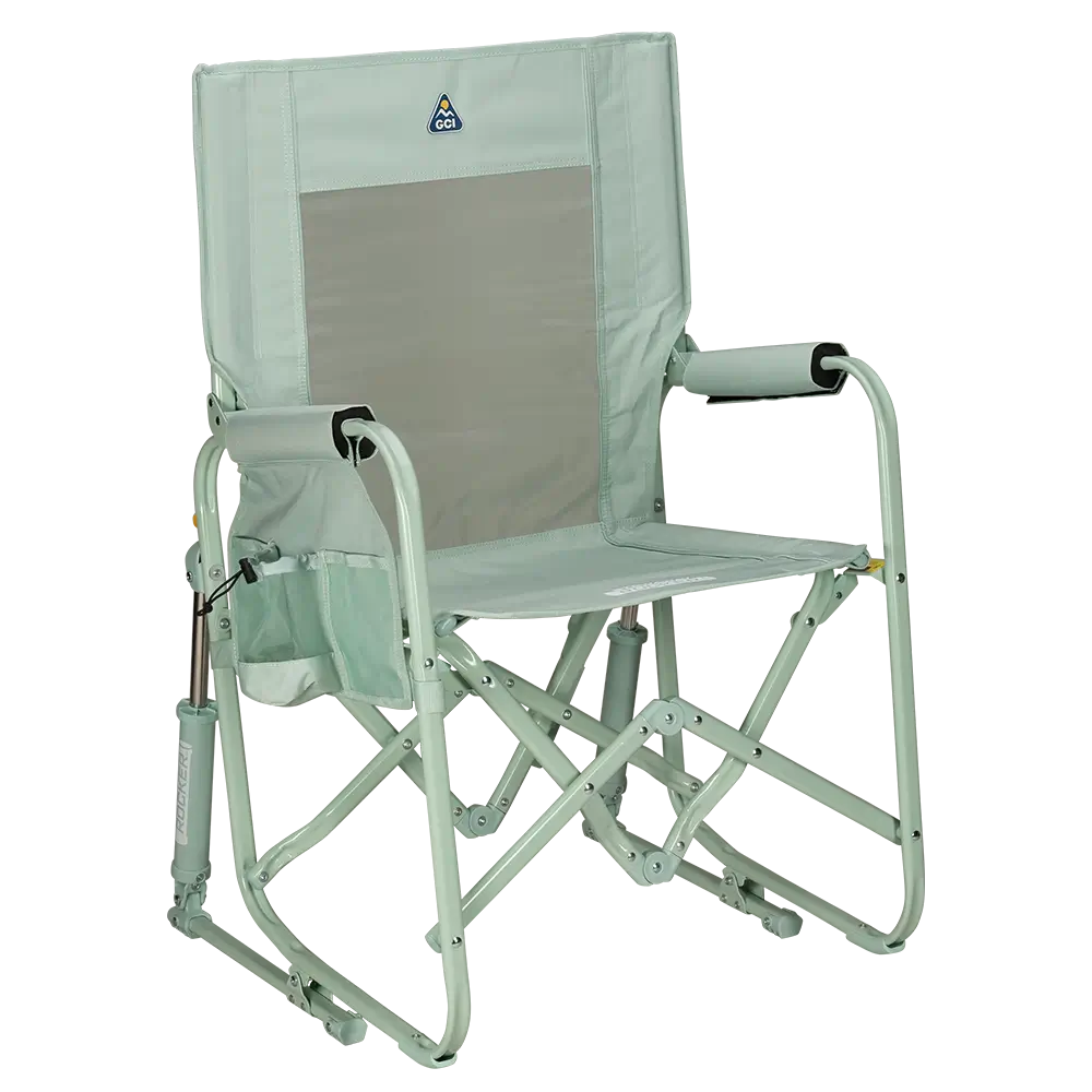 Heavy-Duty Freestyle Stowaway Rocker - Choice 794 - Patented Spring-Action Rocking Chair for Camping - Pastel Green
