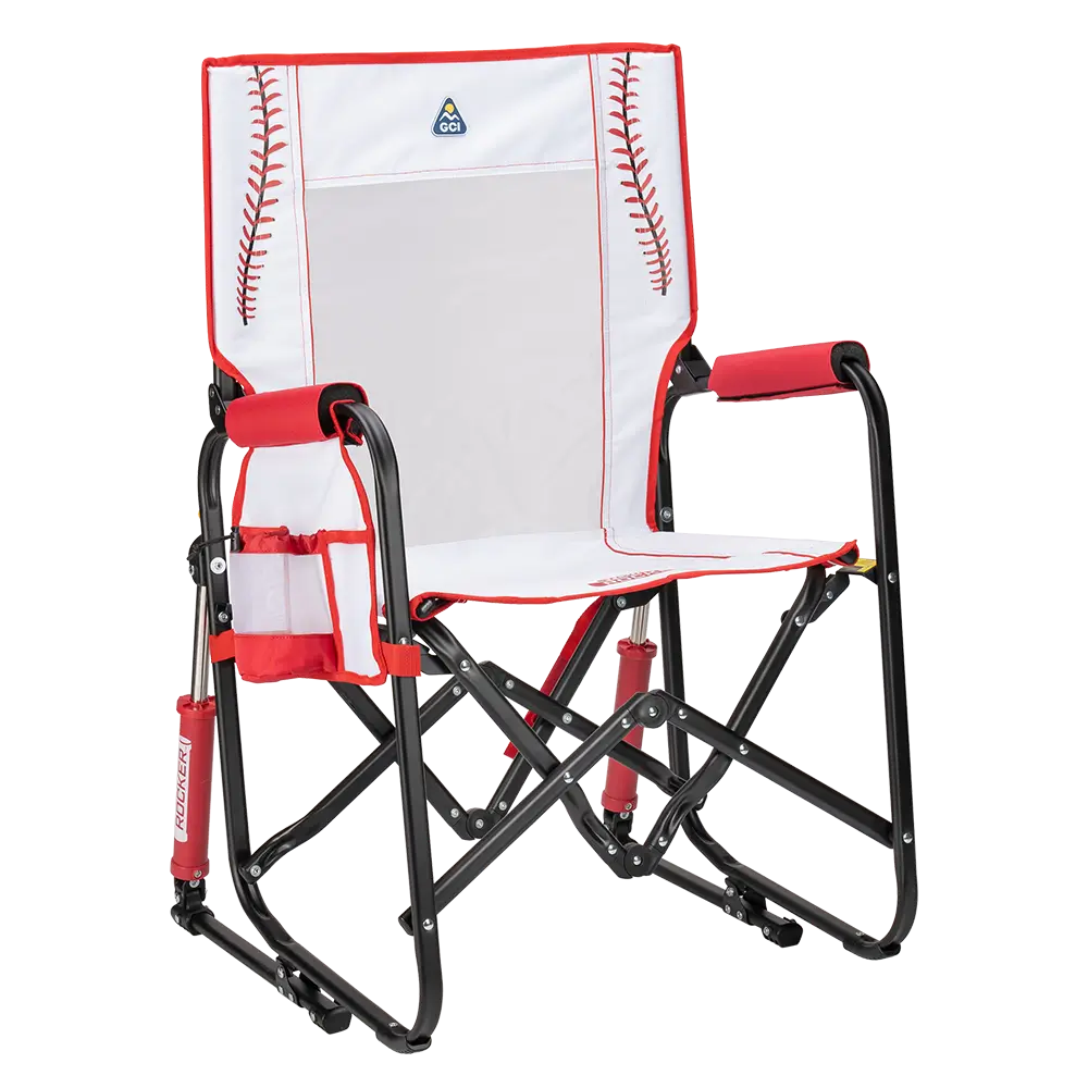 Heavy-Duty Freestyle Stowaway Rocker - Choice 794 - Patented Spring-Action Rocking Chair for Camping - Baseball