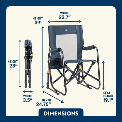 Heavy-Duty Freestyle Stowaway Rocker - Choice 794 - Patented Spring-Action Rocking Chair for Camping Detail