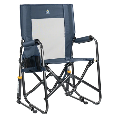 Heavy-Duty Freestyle Stowaway Rocker - Choice 794 - Patented Spring-Action Rocking Chair for Camping - Denim