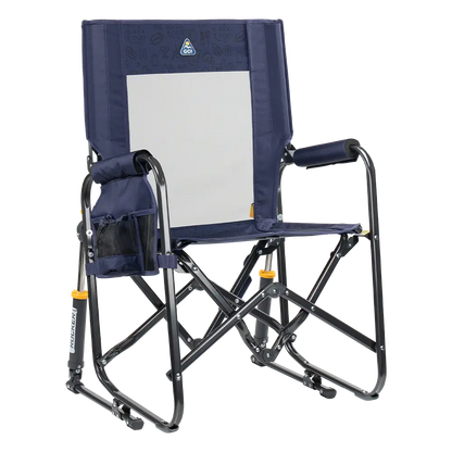 Heavy-Duty Freestyle Stowaway Rocker - Choice 794 - Patented Spring-Action Rocking Chair for Camping - Tailgater Rich Blue