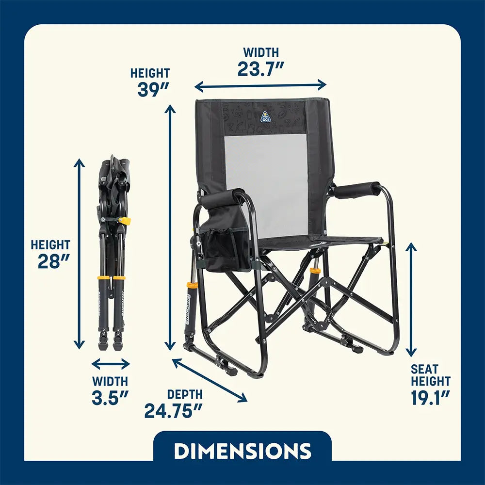 Heavy-Duty Freestyle Stowaway Rocker - Choice 794 - Patented Spring-Action Rocking Chair for Camping Detail