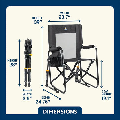 Heavy-Duty Freestyle Stowaway Rocker - Choice 794 - Patented Spring-Action Rocking Chair for Camping Detail