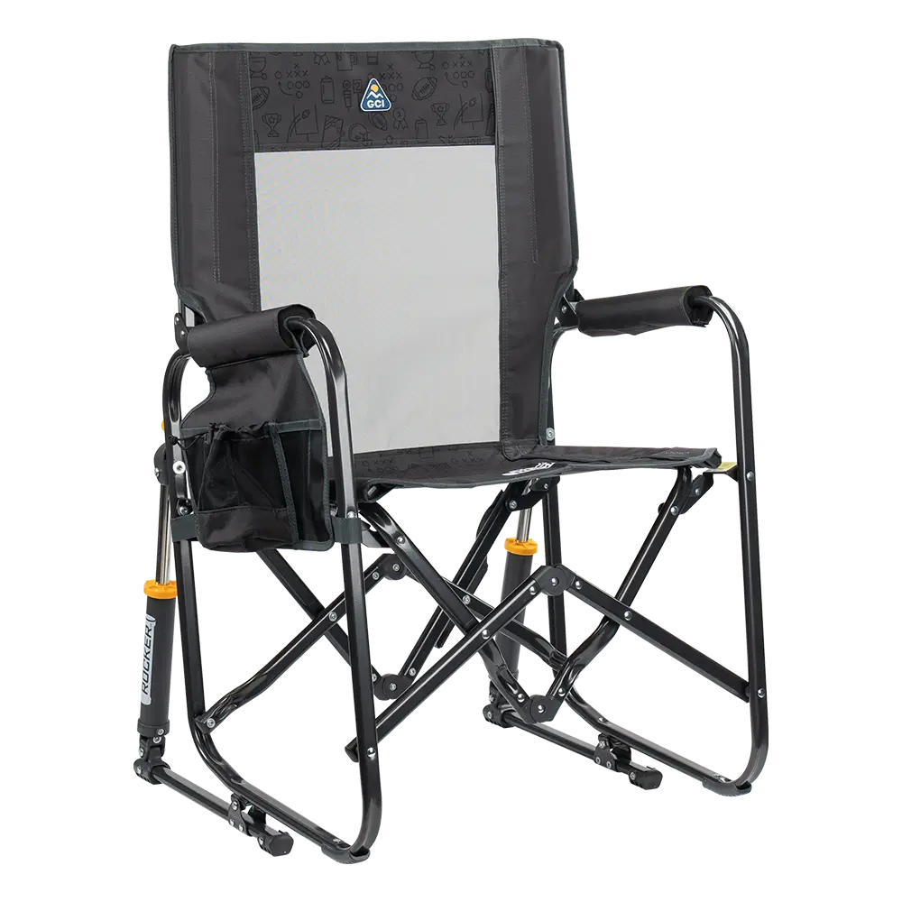 Heavy-Duty Freestyle Stowaway Rocker - Choice 794 - Patented Spring-Action Rocking Chair for Camping - Tailgater Dark Charcoal