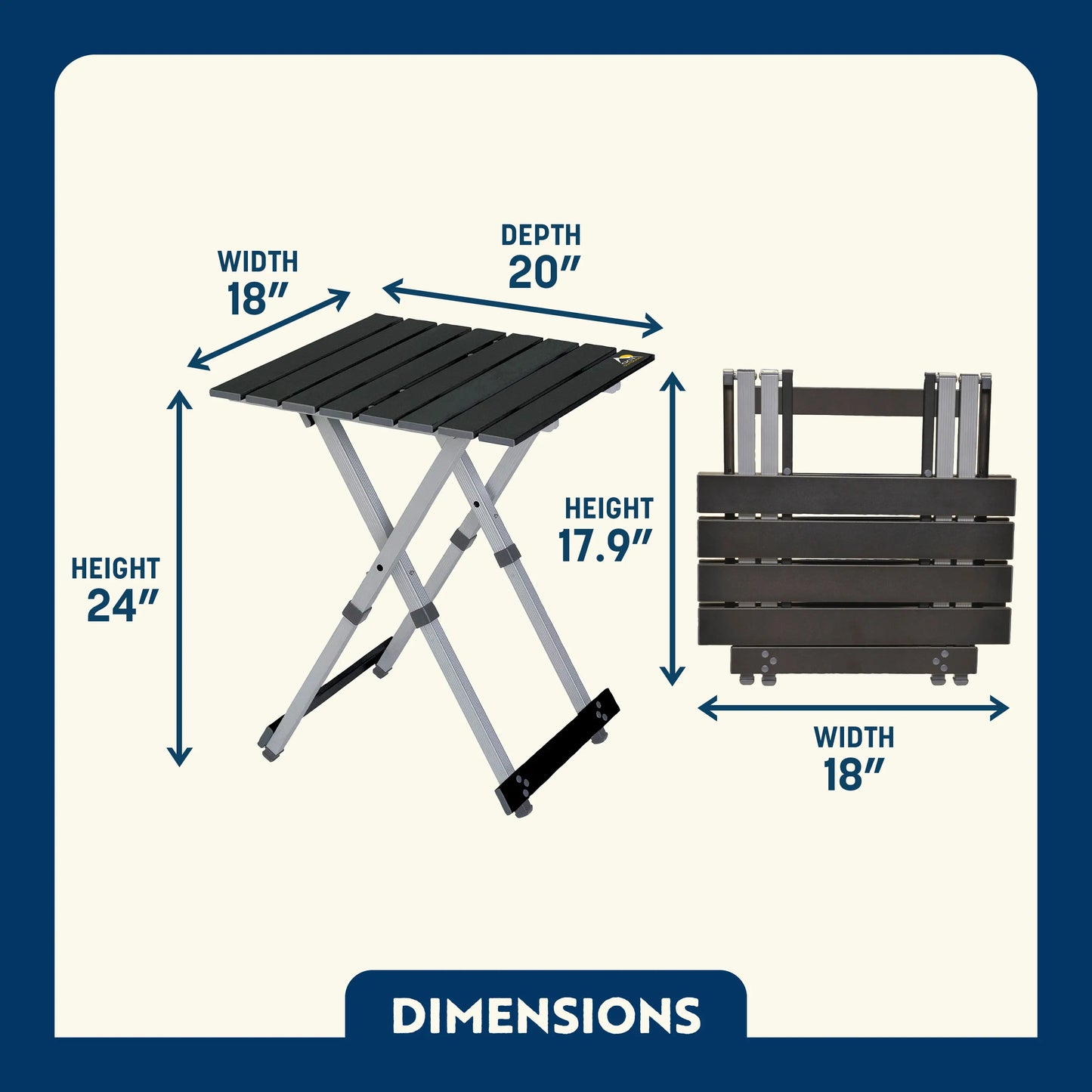 Heavy-Duty Grilling Compact Camp Table 20 - Choice 513 - Slim-Fold Outdoor Cook Station with Storage Shelves Detail