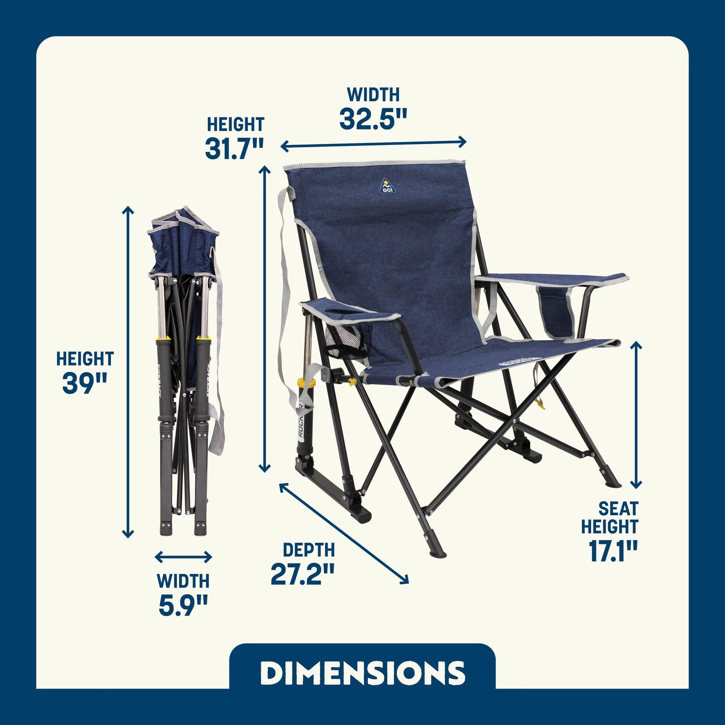 Luxury Camp Kickback Rocker - Choice 345 - Heavy-Duty Kickback Rocker with Beverage Holder Detail