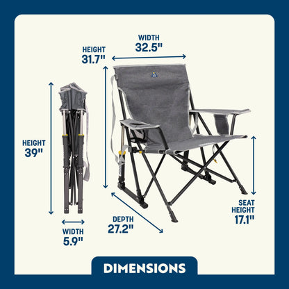Luxury Camp Kickback Rocker - Choice 345 - Heavy-Duty Kickback Rocker with Beverage Holder Detail