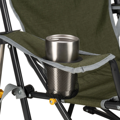 Luxury Camp Kickback Rocker - Choice 345 - Heavy-Duty Kickback Rocker with Beverage Holder Detail