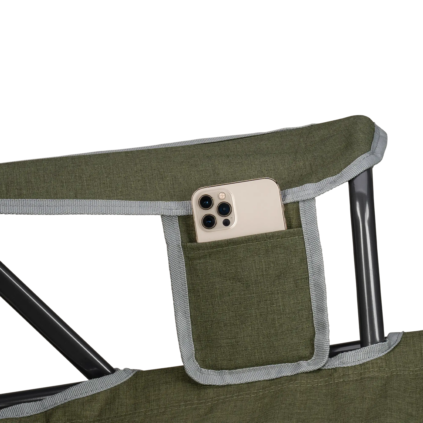Luxury Camp Kickback Rocker - Choice 345 - Heavy-Duty Kickback Rocker with Beverage Holder Detail