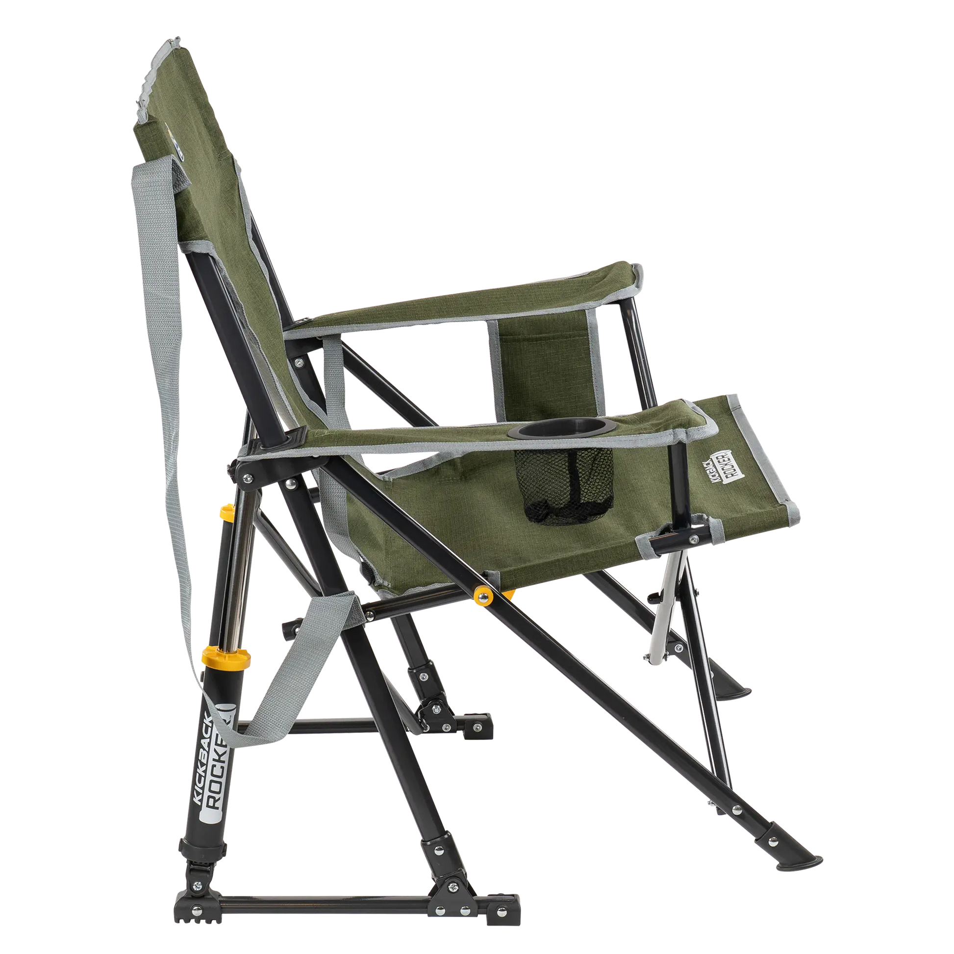 Luxury Camp Kickback Rocker - Choice 345 - Heavy-Duty Kickback Rocker with Beverage Holder Detail