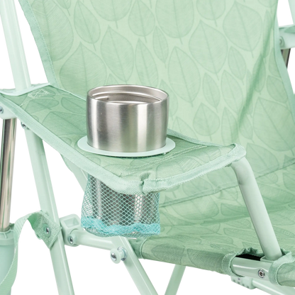 Luxury Camp Kickback Rocker - Choice 345 - Heavy-Duty Kickback Rocker with Beverage Holder Detail
