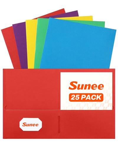 Smart Home SUNEE Folders with Pockets(25 Pack, Assorted Colors), 2